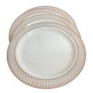 Kit 24 Pratos Acrílico Redondo Borda Desenhada Rose 25cm