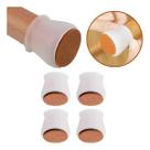 Kit 24 Protetor de Silicone para Pés de Cadeira e Mesa Pés Pezinho Redondo Com Feltro Desliza Fácil Duhome