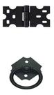 Kit 24 Puxadores Rustico Argola PZ12 + 32 Dobradiças Mexicana Preto