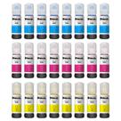 KIT 24 Refil de Tinta Para T544 Ciano, Magenta, Amarelo para impressora Ecotank Epson L3250, L3210, L5290, L5592, L3150, L3110, L5190