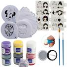 Kit 24 Stencil para Pintura Facial corporal + Tintas + 2 Pincéis + 1 Glitter + batedor Kit 24 Stencil para Pintura Facial corporal + Tintas + 2 Pincéis + 1 Glitter + batedor
