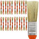 Kit 24 Trinchas Pinceis Tigre Porta Móveis Madeira Verniz Cabo Plástico Cerdas Animais Brancas Natural Pelos Pequena 1,90cm 3/4" Polegadas 696