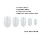 Kit 24 Unhas Postiças E Naturais Modelo Almond Marco Boni