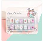 Kit 24 Unhas Postiças Infantil 3D de Alto Padrão Acessórios Crianças cor:1