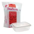 Kit 24 Unid. Pote Plastico Retangular Descartável PRAFESTA 250 / 350 / 500 / 750 / 1000ml Microonda/ Freezer Marmita Fit