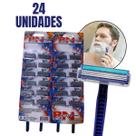 Kit 24 Unidades Aparelho de Barbear Descartável com 3 Lâminas e Fita Lubrificante Barbeador e Depilador Multiuso Ultra
