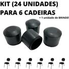 Kit 24 Unidades Sapata Ponteira Protetor Borracha 6 Cadeiras 3,8cm 1.1/2 Pol