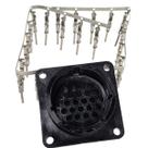Kit 24 Vias Conector Painel Com Aba Circular Macho (3195)