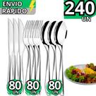 Kit 240 Talheres Inox Garfo Faca e Colher para Refeições Completas Perfeito para Casa Lanchonete Kit 240 Talheres Inox Garfo Faca e Colher para Refeições Completas Perfeito para Casa Lanchonete