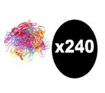 Kit 240 Xuxinhas Elástico Cabelo Silicone Colorida penteado