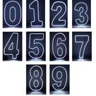 Kit 2,4,6 Números Led 50x25cm Para Mesa de Bolo 0 a 9 Branco Quente ou Frio Decoração Festa -