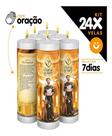 Kit 24x Vela De 7 Dias Oração Santo Religiosa São Francisco Kit 24x Vela De 7 Dias Oração Santo Religiosa São Francisco