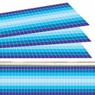 Kit 25 Adesivos Piscina Azulejo Mosaico Quadriculado Azul 100x30cm