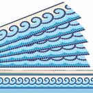 Kit 25 Adesivos Piscina Mosaico Ondas Do Mar Azul E Areia 100x15cm