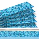Kit 25 Adesivos Piscina Pastilha Degradê Tons De Azul 100x15cm