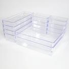 Kit 25 Cestos Organizadores Acrilico para Geladeira Armarios Porta Maquiagem Multiuso Modular