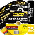 Kit 25 Disco de Corte Ferro 7x1/8x7/8 Beltools Kit 25 Disco de Corte Ferro 7x1/8x7/8 Beltools