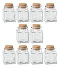 Kit 25 Frascos De Vidro Quadrado 50ml Enfeite Lembrancinha Chá de Cozinha Casa Nova Noivado Porta Tempero e Doces