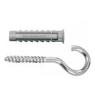 Kit 25 Ganchos 6x90mm e Bucha Fischer SX 12 Zincada