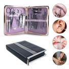 Kit 25 Instrumento Inox Manicure Pedicure Sobrancelha Estojo Beleza Estética Feminino Higiene