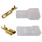 Kit 25 Pares Conectores Macho/fêmea Com Capas 6,3mm Completo