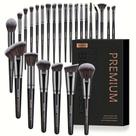 KIT 25 Pincéis Maquiagem Profissional MAANGE c Caixa Preto