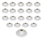 Kit 25 Plafon Branco 113 Com Soquete E-27 De Porcelana Redondo