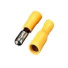 Kit 25 Terminal Bala Macho e Femea Pré Isolado 4 a 6mm Amarelo