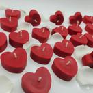 Kit 25 Velas Formato Coração Flutuantes Bodas Jantar Romântico Rechaud