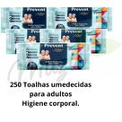 Kit 250 Toalhas Umedecidas Para Adultos - Banho de Leito Prevent Wipes (5 Embalagens)