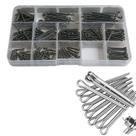 Kit 260 pinos contrapinos engate u trava gancho em inox