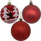Kit 27 Bolas Enfeite Natalino Árvore Natal Vermelho Glitter