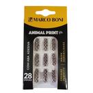 Kit 28 Unhas Postiça Bailarina Animal Print Snake Marco Boni