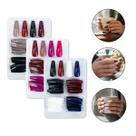 Kit 288 Unhas Postiças Bailarina Realista Tamanhos Variados Unha Postiça Várias Cores Nude Preto Vermelho