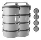 Kit 2Marmita Termica Com e Sem Divisoria Kit 4 Peças 1,5L Alça Trava Soprano
