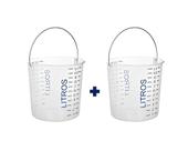 Kit 2nd Balde Plástico Graduado Transparente 12L com Alça