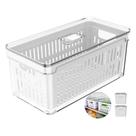 Kit 2pc Organizador De Geladeira 5L Com Tampa e Cesto Escorredor Legumes Frutas Verduras Acrílico Kit 2pc Organizador De Geladeira 5L Com Tampa e Cesto Escorredor Legumes Frutas Verduras Acrílico