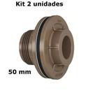 Kit 2Un Adaptador Flange 1.1/2 (50mm) Caixa D Água FORTLEV