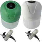 Kit 2Un Mini Processador Elétrico Alho Cebola Alimentos Sem Fio USB 3 Lâminas Recarregável