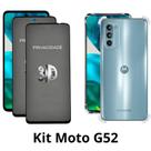 Kit 2UN Película 3D de Vidro Privacidade + 1UN Capa Transparente para Motorola Moto G52