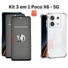 Kit 2UN Película 3D Privacidade + Capa Transparente para Xiaomi Poco X6 5G