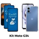 Kit 2UN Película Fosca Privacidade + 1UN Capa Transparente para Motorola Moto G34 Kit 2UN Película Fosca Privacidade + 1UN Capa Transparente para Motorola Moto G34