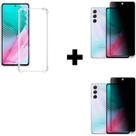 Kit 2UN Película Fosca Privacidade + 1UN Capinha Transparente para Samsung Galaxy M55