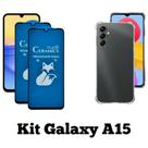 Kit 2UN Película Fosca Privacidade + Capa Transparente para Samsung Galaxy A15