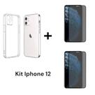 Kit 2UN Películas Privacidade De Vidro 3D + 1UN Capinha Capa Anti Impacto Para Iphone 12 Kit 2UN Películas Privacidade De Vidro 3D + 1UN Capinha Capa Anti Impacto Para Iphone 12