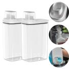 Kit 2un Porta Dispenser Para Sabão em Pó Líquido Amaciante Sabonete Lavanderia Quintal Pote Para Ração C Medidor 2,3L OU