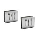 Kit 2un porta guardanapos gourmet em aço inox luxo de mesa Kit 2un porta guardanapos gourmet em aço inox luxo de mesa