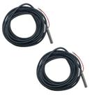 Kit 2Un Sensor temperatura preto ponta aço inox SB19 2,5MT