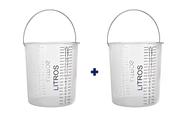 Kit 2und Balde Plástico Graduado Transparente 20L Com Alça