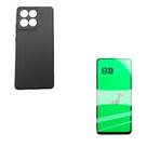 Kit 2x 1 Película de Cerâmica 9D Moto Edge 60 + Case Silicone Aveludada Cinza